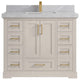 Boston 42" Single Sink Bath Vanity in Fine Grain 2" Pearl Gray