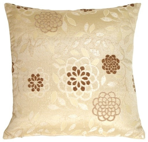 Pillow Decor - Floral on Cream Decorative Pillow