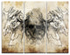 "Skull Tattoo Sketch" Digital Metal Wall Art, 3 Panels, 36"x28"