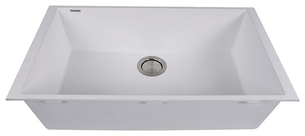 Nantucket Sinks Large Single Bowl Undermount Granite Composite, White
