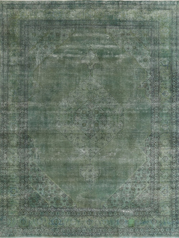 Oriental Overdyed Tabriz Design Area Rug 10'x13', W2056