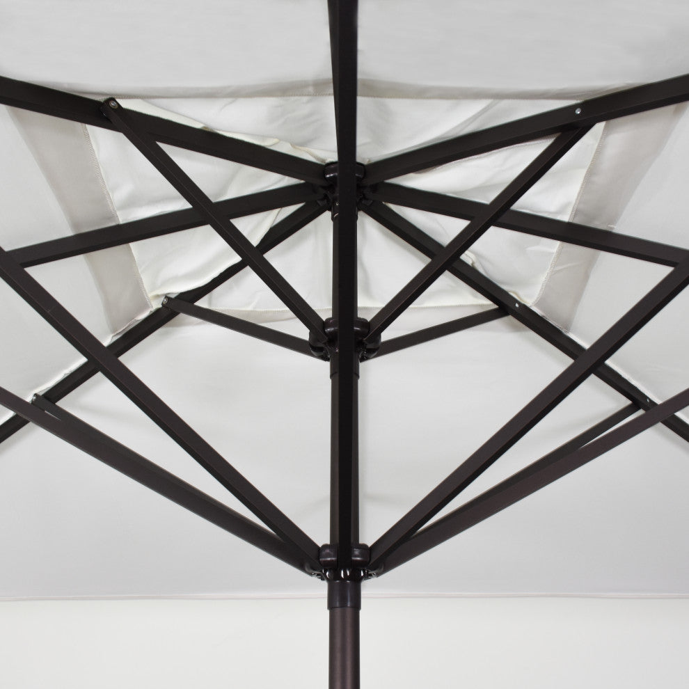 11'x8' Rectangular Aluminum Umbrella Bronze, Navy