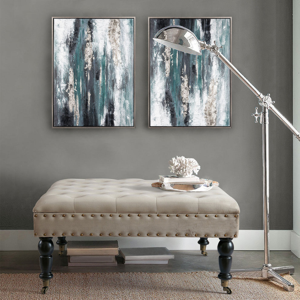 Supersoft Tuft Coffee Table Ottoman, Simply Taupe, 33"x33"x18"