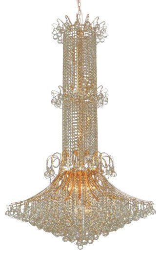 Elegant Toureg Foyer Hall Light, Gold Finish With Royal Cut Crystal