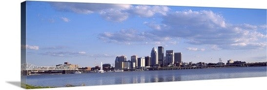 "Louisville KY" Canvas Art, 36"x12"x1.25"