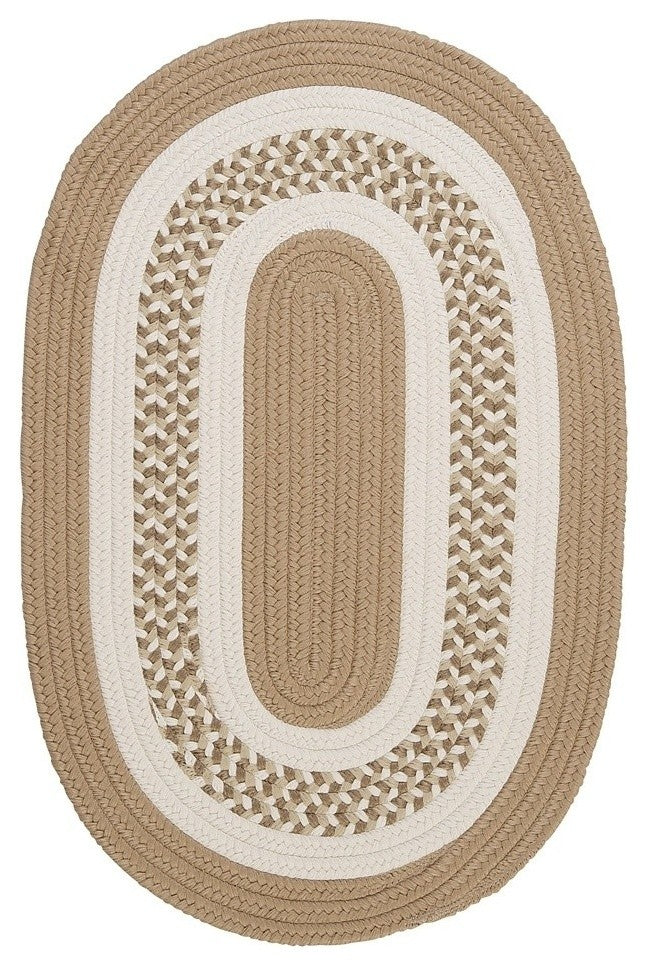 Colonial Mills Flowers Bay FB91 Cuban Sand Indoor/Outdoor Area Rug, Oval 2'x3'