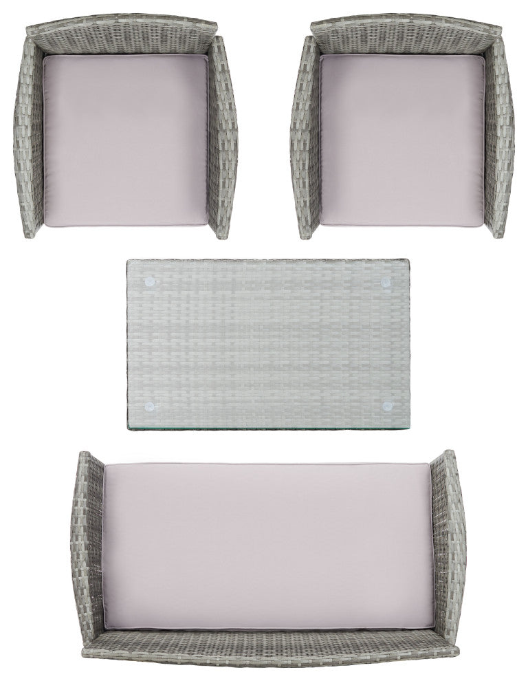 Safavieh Bandele 4-Piece Outdoor Living Set, Grey