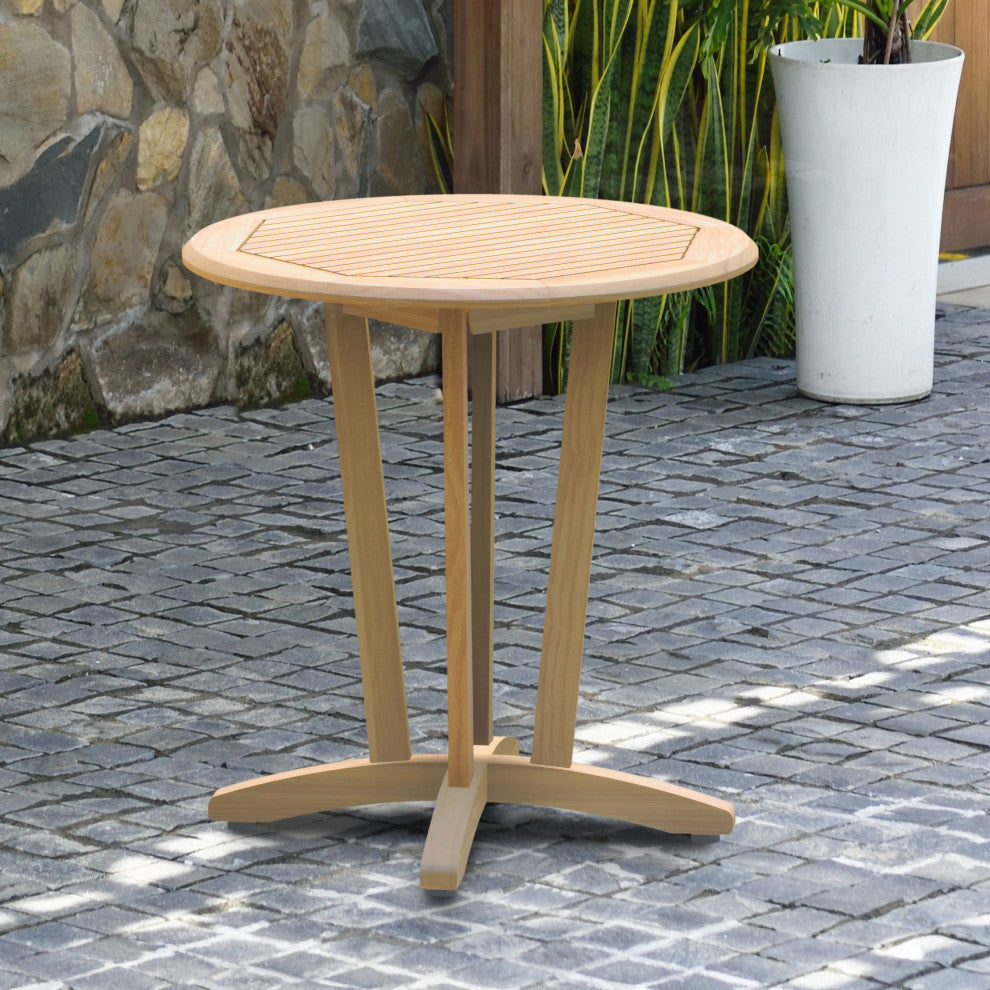Amazonia Nile 1-Piece Round Patio Table | Certified Teak | Ideal for Outdoors