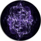 Fractal Purple Flower Explosion, Floral Abstract Round Wall Art, 38"