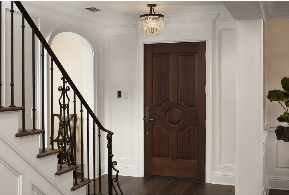 Progress Lighting Glimmer 3-Light Semi-Flush Convertible, Antique Bronze