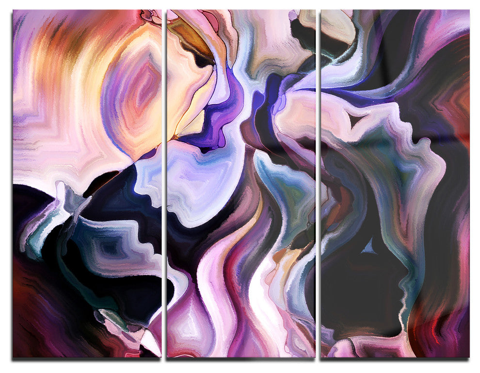 "Voyages to Inner Self" Metal Wall Art, 3 Panels, 36"x28"