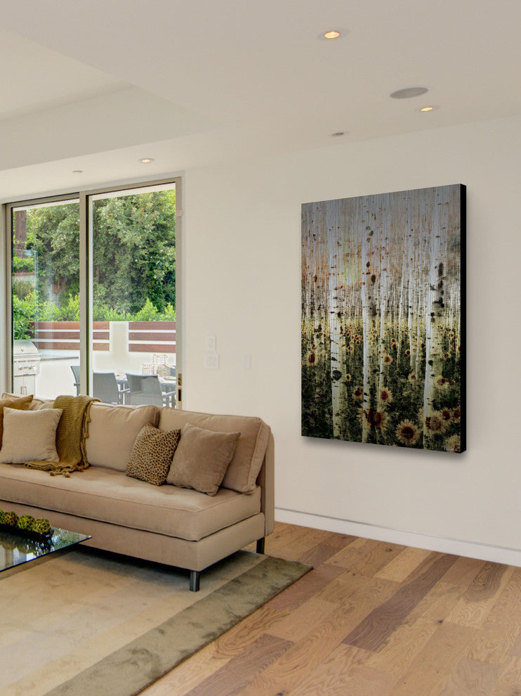 "Daisy Forest" UV Ink Print on Brushed  Aluminum, 40"x60"