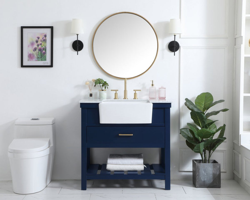 Home Living 22" Farmhouse Blue-Light Bathroom Vanity