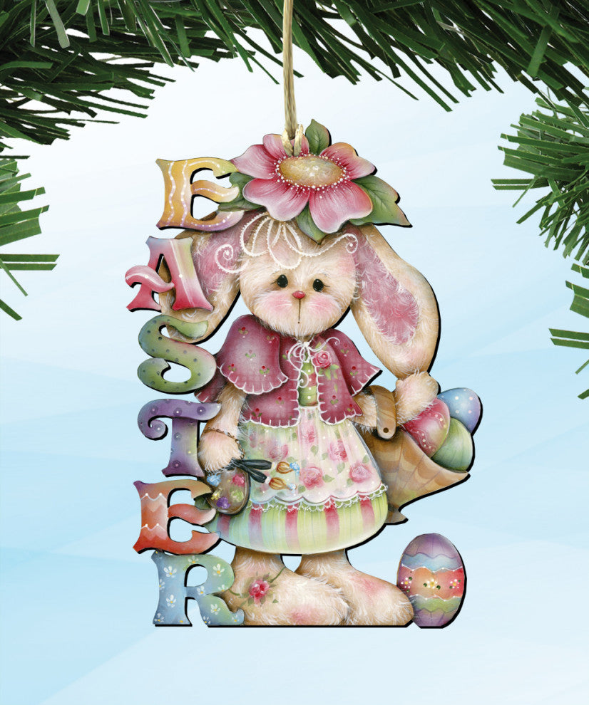 Th Easter Bunny Wooden Ornament