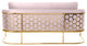 Casa Velvet Upholstered Sofa, Pink, Gold Finish