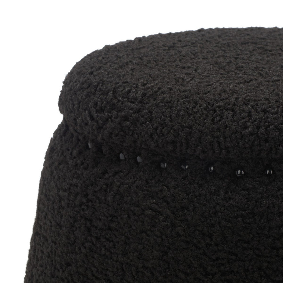 Safavieh Couture Ellerose Ottoman, Black