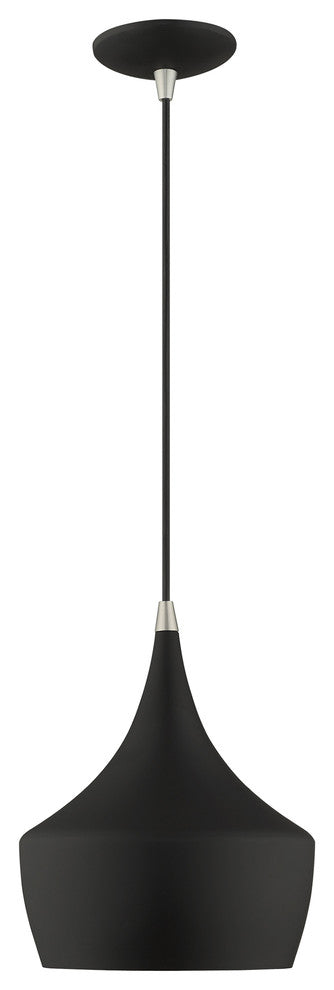 Livex Lighting 1-Light Mini Pendant, Black