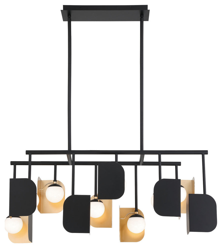 Cornice 10L 45" Gold-Black White Chandelier