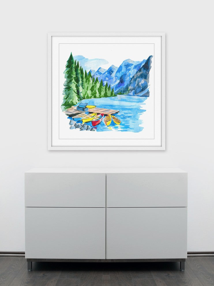 "Banff National Park" Framed Painting Print , 12x12