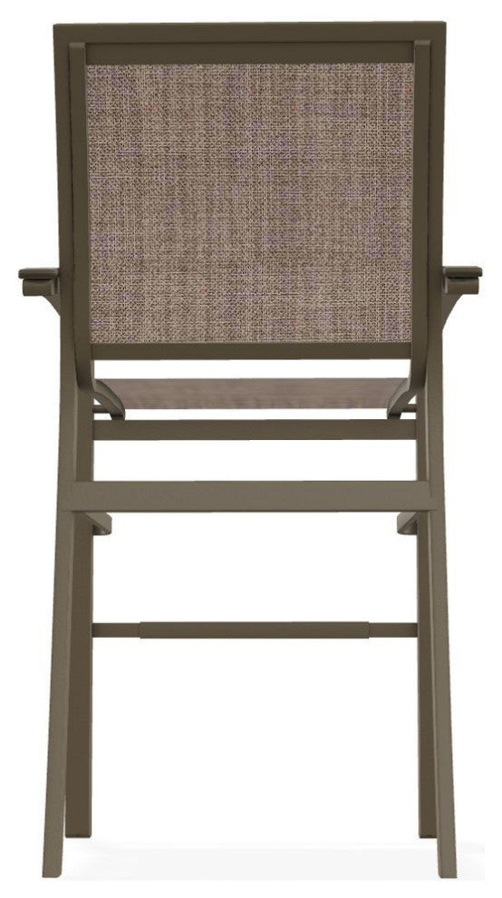 Bazza Sling Bar Height Stackable Outdoor Stool, Augustine Fennel/Beachwood