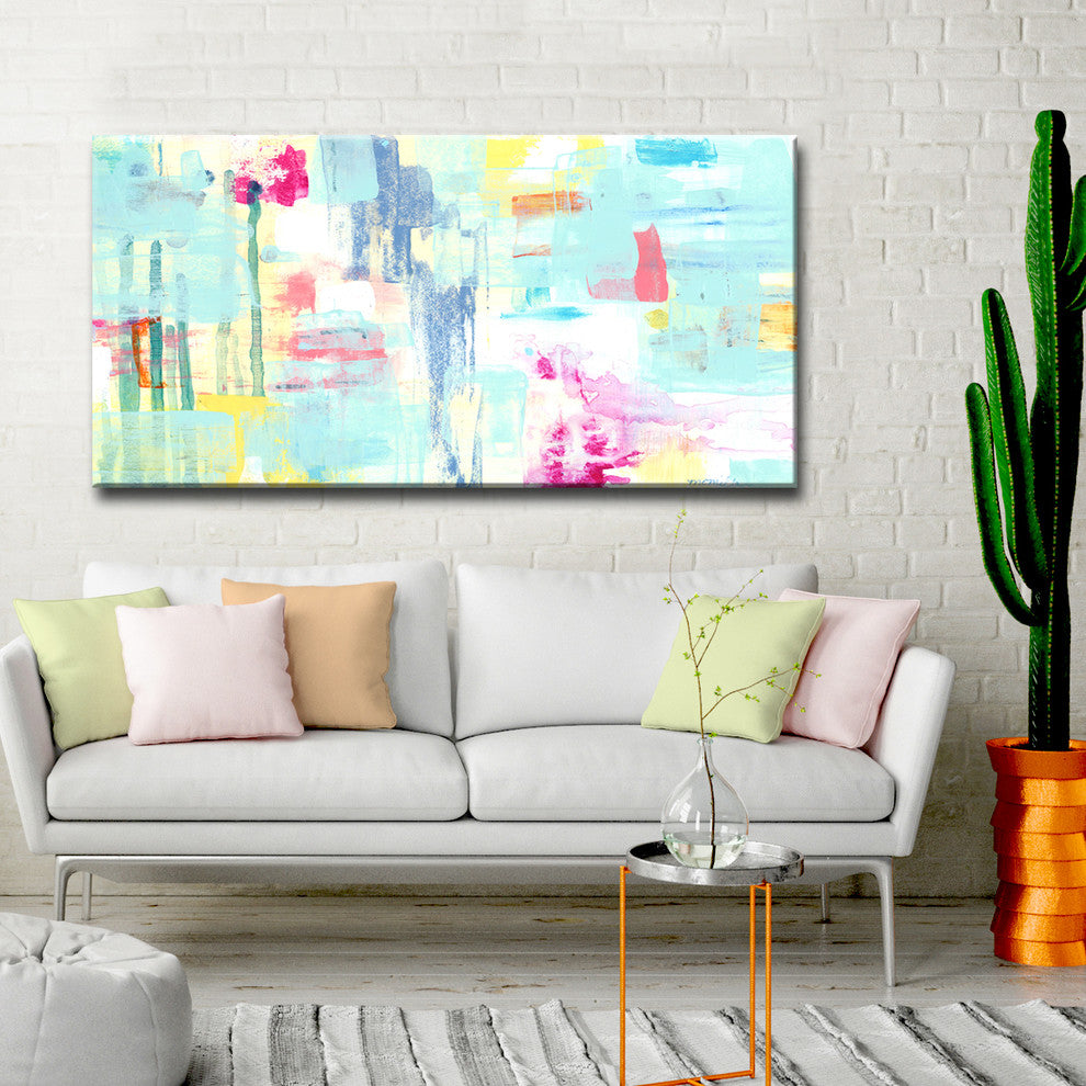 Multi Color Pattern' Ready2HangArt Canvas by Leslie Owens, 24"x12"