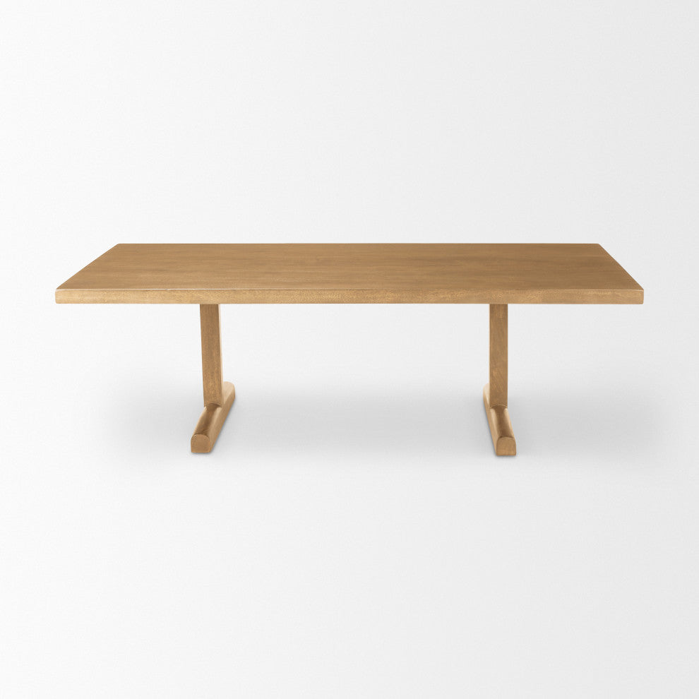 Viktor Light Brown Solid Wood 55" Long Rectangular Coffee Table