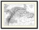 Columbia Venezuela Guianna Vintage B&W Map Canvas Print, 28"x37"