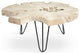 Bleached Slice Coffee Table, Iron Legs