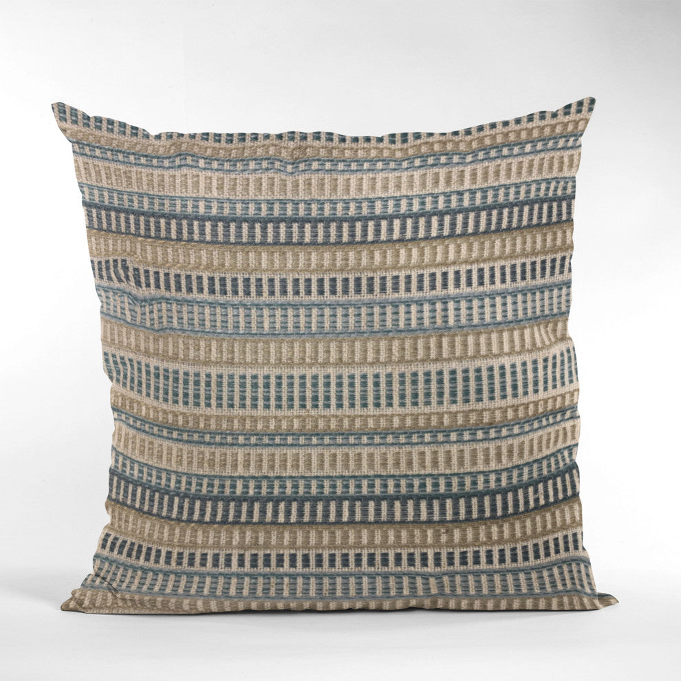Plutus Blue Strings Stripe Luxury Throw Pillow, 24"x24"