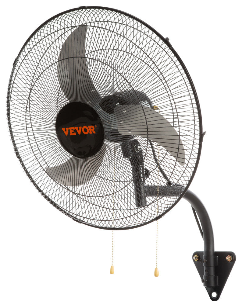 VEVOR Industrial Wall Mount Fan Oscillating Metal Fan 3 Speed, 20"