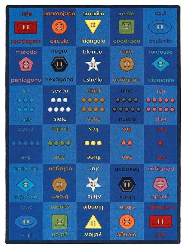 Kid Essentials Rug, Button Button, 5'4"x7'8"