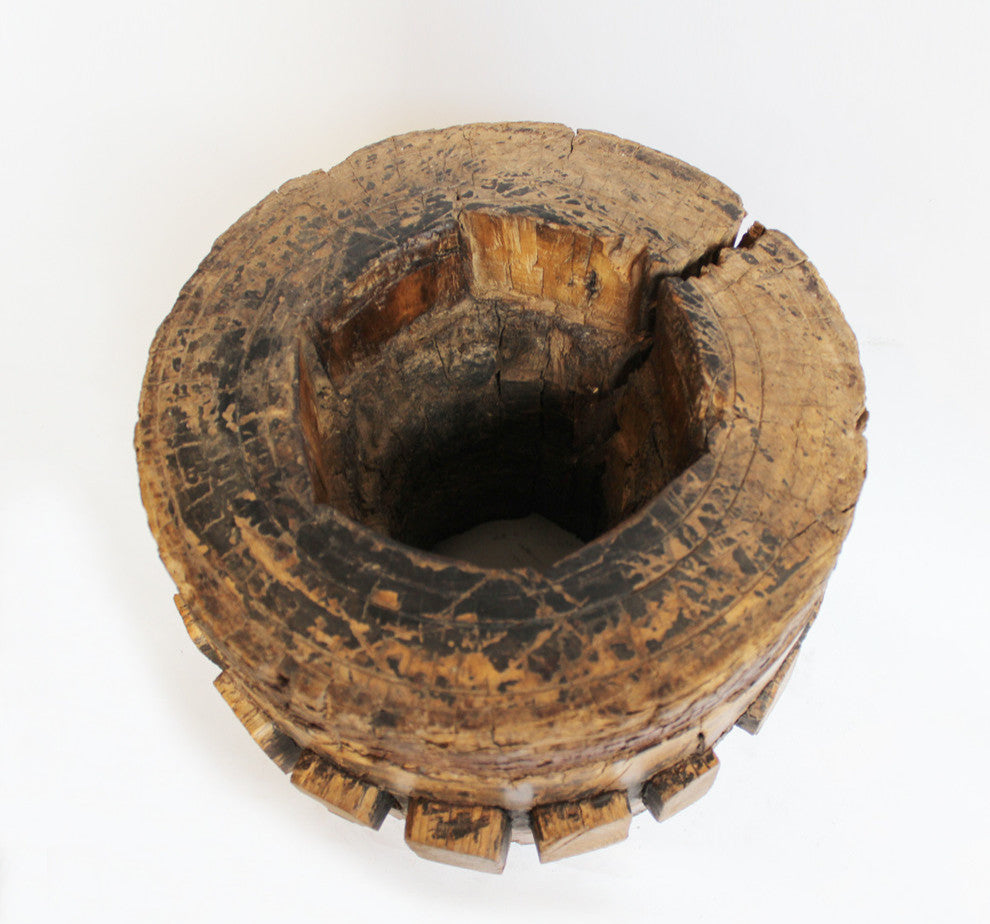 Consigned Mongolian Wood Axel Candle