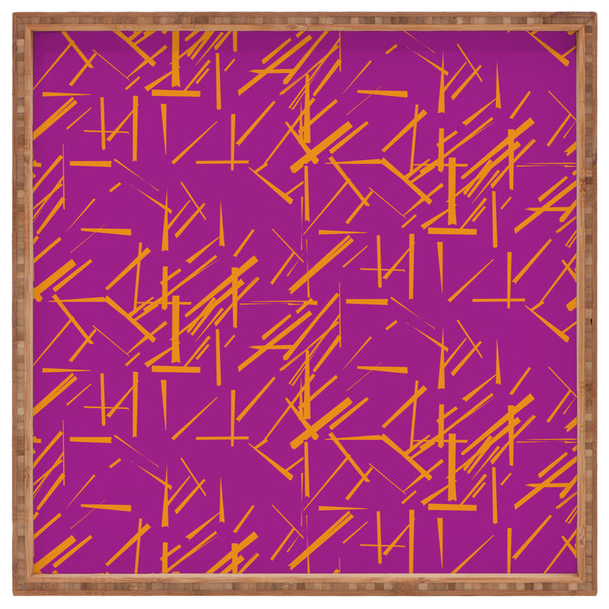 Deny Designs Karen Harris Konstructivist Magenta Square Tray