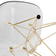 Dining Chair with ABS Plastic Seats Side Chair in Gold Chrome, Clear
