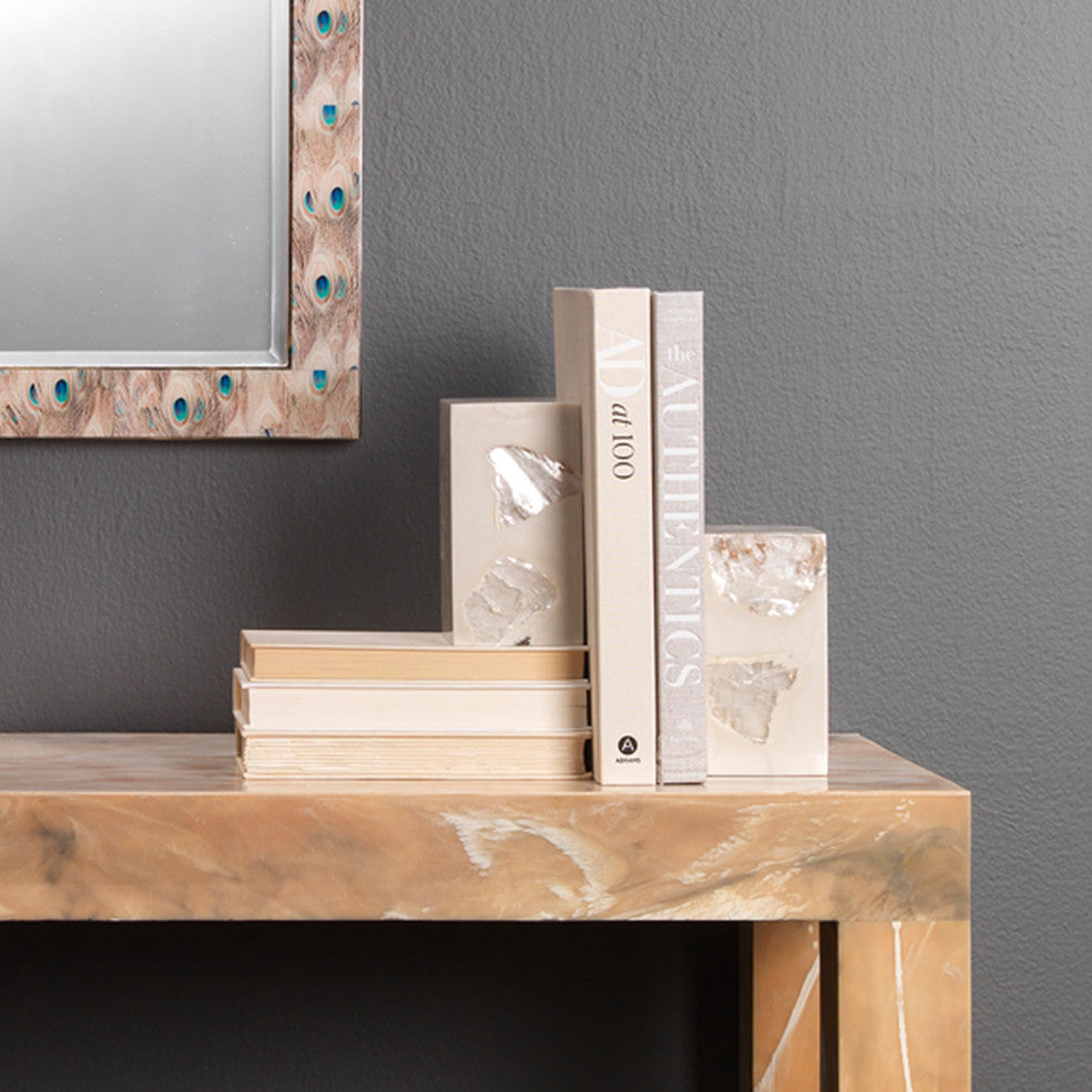 Slab Mica Bookends, Set of 2