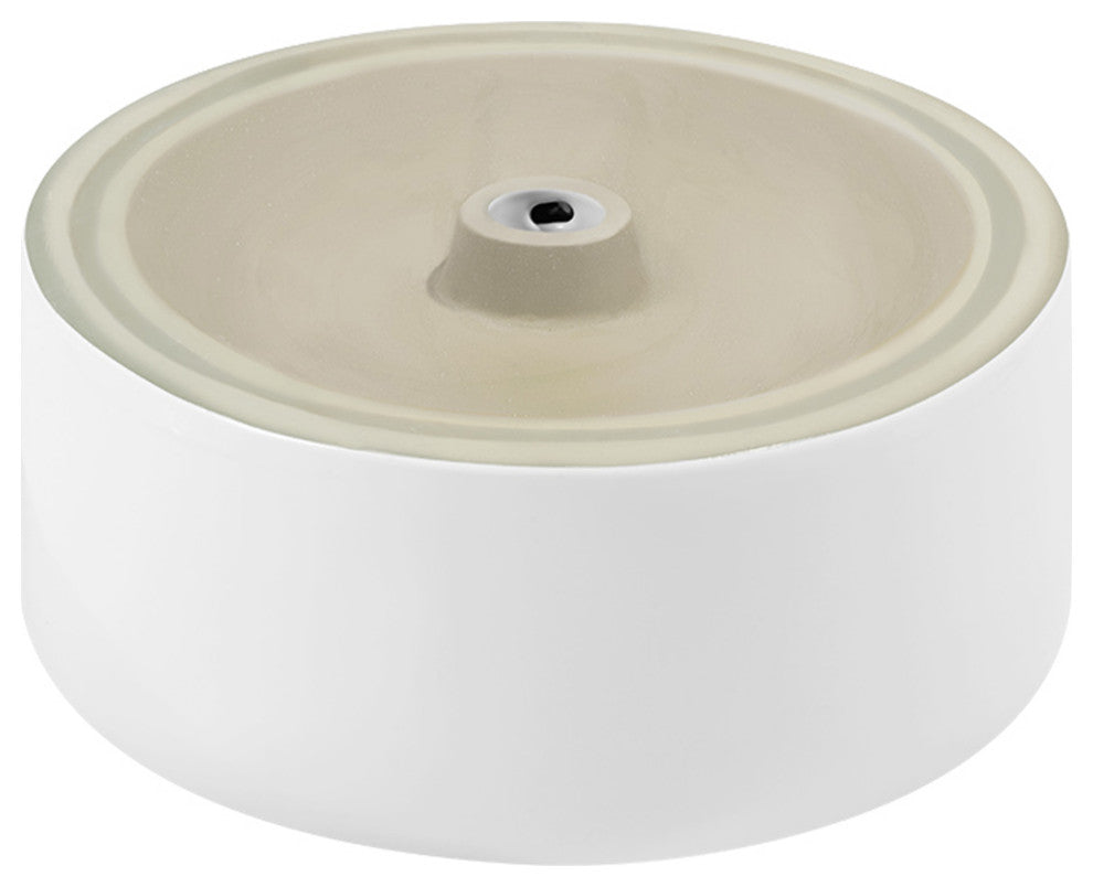 Monaco Round Vessel Sink, Glossy White