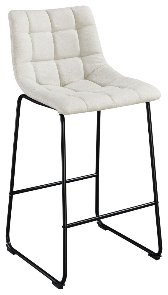 Seth, QSD6099 5B 30" Linen White Bar Stool, Set of 2