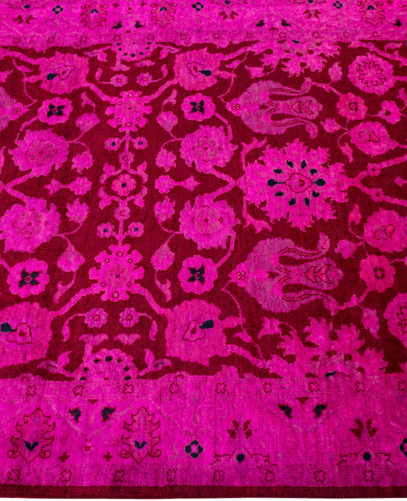 Overdyed One-of-a-Kind Hand-Knotted Area Rug Pink, 2' 7" x 10' 1"