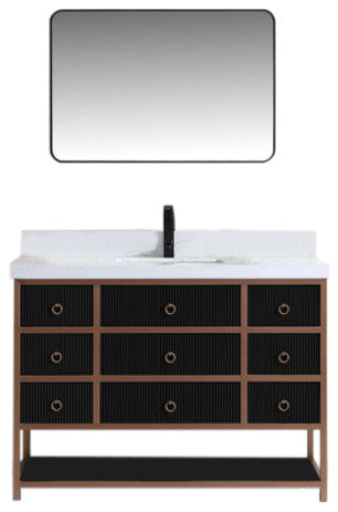 Vanity With Mirror,Sconce,Faucet Included