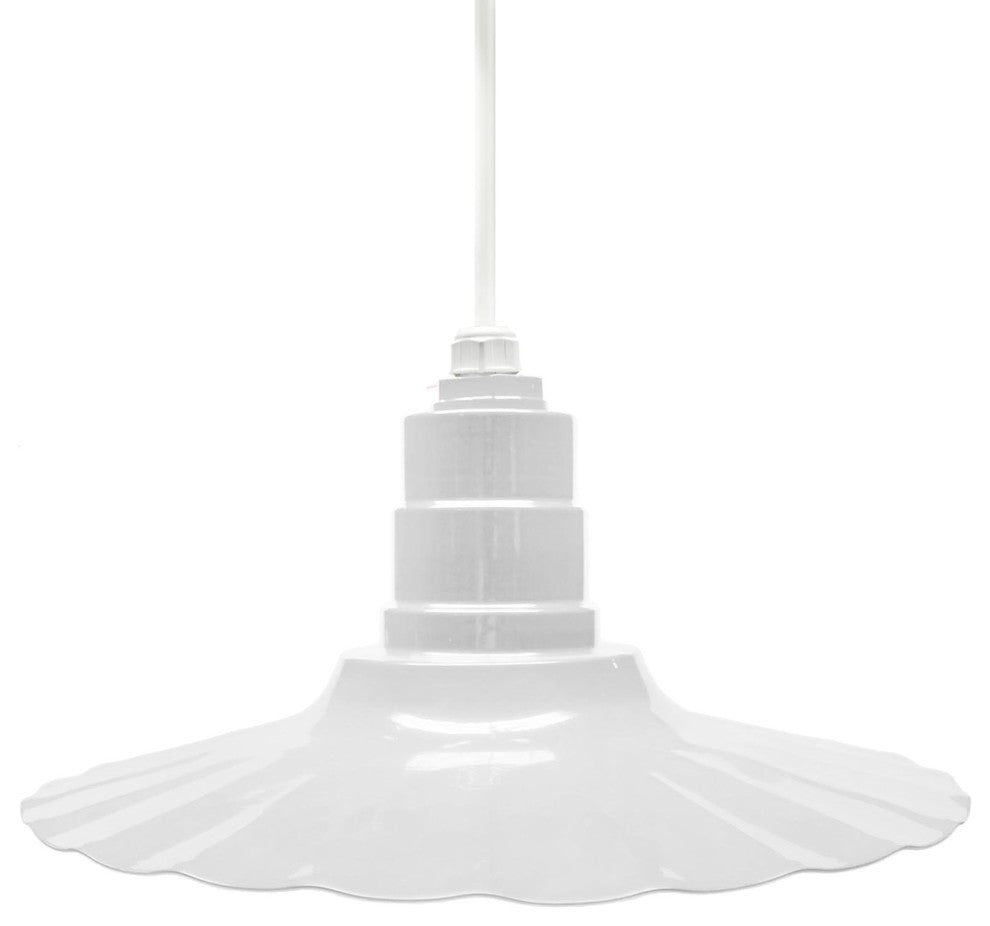 16" Radial Wave Pendant Light, White, 16" Pendant Light, White Cord