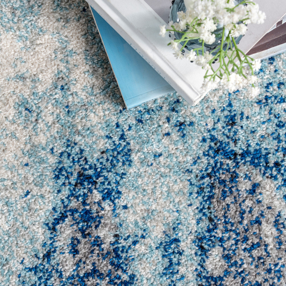 Nuloom Abstract Rainfall Area Rug, Blue 4'x6'