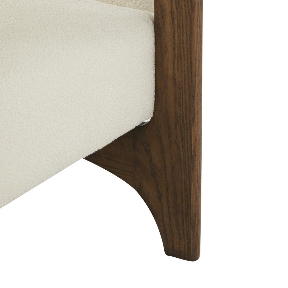 Safavieh Couture Davidson Scandinavian Accent Chair, Ivory/Dark Brown