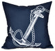 Anchored, Geometric Print Pillow, Navy Blue, 18"x18"