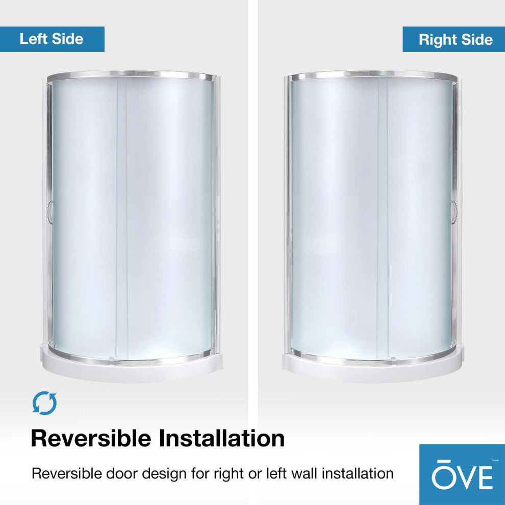 Ove Decors Breeze 32 Shower Kit, Frosted Walls and Base, Polished Chrome