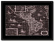America Vintage Vivid Sepia Map Canvas, 28"x37"