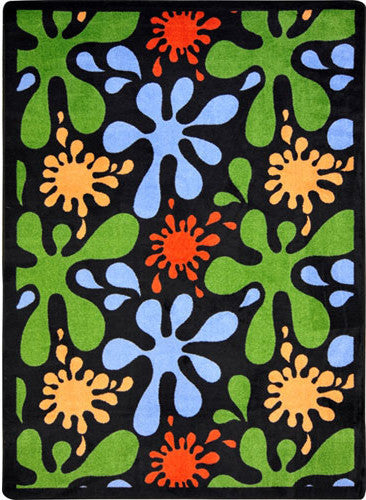 Kid Essentials Rug, Splat, Black, 5'4"x7'8"