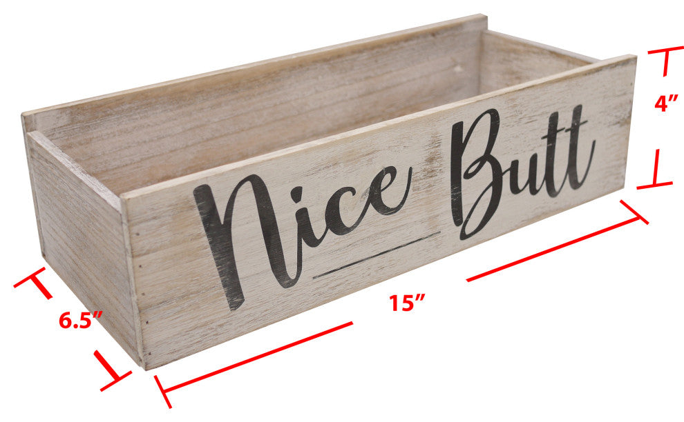Nice Butt Farmhouse Wooden Bathroom Box