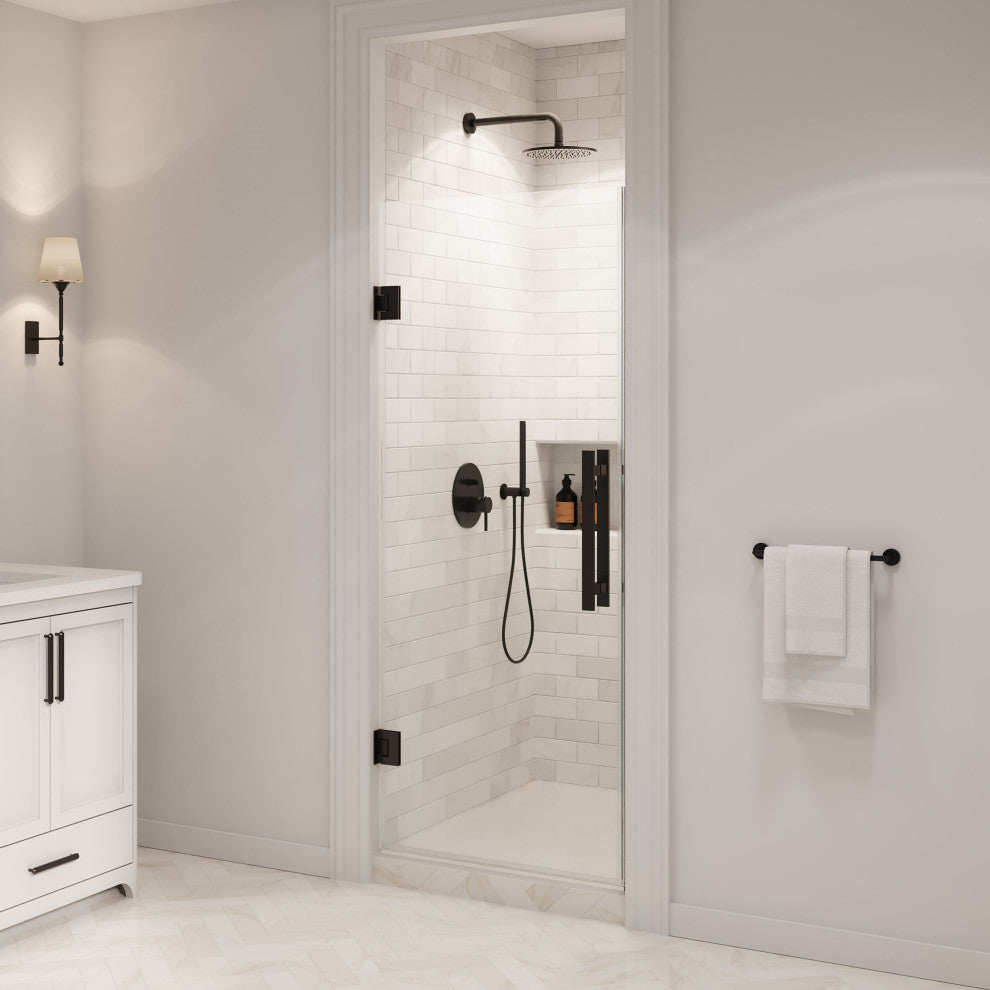 Panama 30 1/8-30 11/16"Wx72"H Alcove Hinge Shower Door Black