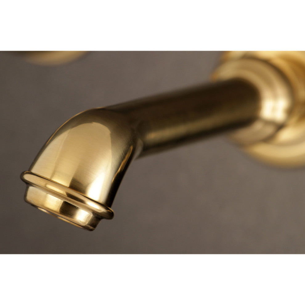 KS7027BL Two-Handle Wall Mount Tub Faucet, Brushed Brass