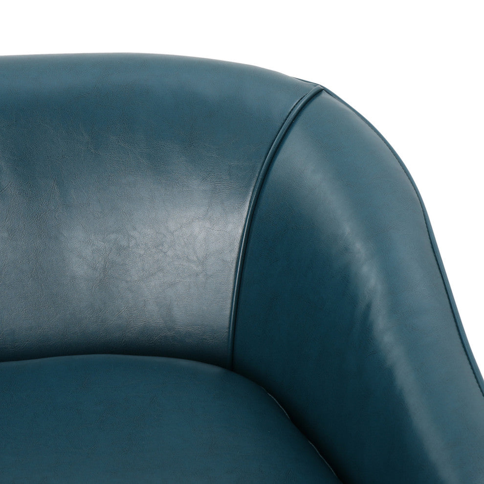 GDF Studio Isolde Modern Petite Loveseat, Teal Leather